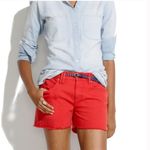 Madewell Red Denim Jean Cutoff Low Rise Shorts Distressed Daisy Dukes Size 29 Photo 1