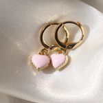 Boutique Pink Heart Huggie Earrings Photo 0