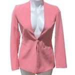 ZARA NWT  Collarless Hook Closure Long Sleeve Pink Blazer Jacket Size Small Photo 0
