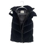 Athleta  Black Lofty Velvet Down Puffer Vest Size XXS Hooded Full Zip Goose Down Photo 2
