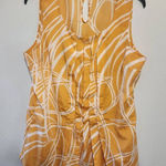 New York & Company Size L Women's Dressy Yellow & White Tank Top Shell Size L Photo 0