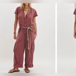Free People NWT  Hit The Coast Coveralls - vintage rose - small Photo 2