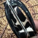 Garuglieri Belt L‎ Black White Leather Fur Giraffe Print Animal Western Boho 38” Size L Photo 10