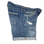 White House | Black Market Girlfriend Denim Shorts Distressed Cuffed Blue Size 2 Photo 2