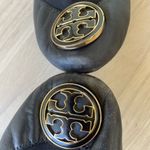 Tory Burch Black Leather Flats with Gold Logo Photo 7
