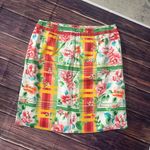 Bay Studio Floral Plaid Women's Skirt Petite 10 Yellow Size 10P Photo 2