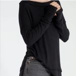 We The Free  Free People The North Shore Black Thermal Waffle Knit Tunic SZ Small Photo 2