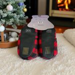 Snugimals Ladies Slippers Buffalo Plaid Red Black Bear M 7/8 Cozy Comfort Photo 5