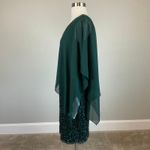 JKara Sequined Chiffon Caped Mini Sheath Cocktail Party Dress Green Size 6 Photo 4