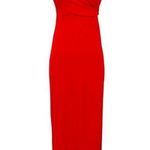 K Too Halter High Leg Slit Jersey Maxi Dress Red Size Large NWT Photo 0
