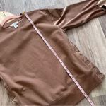 Athleta retro plush velvet crewneck brown women’s size xs Photo 3