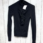 Twelfth Street by Cynthia Vincent Sweater Women Sz PS Ruffle Neck Long Sleeve Black Photo 0