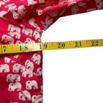 Talbots Petite Small White Pink Elephant Print Top Blouse Button Roll-Tab Cotton Photo 8