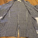 Cynthia Rowley  Gingham Linen Jacket Roll
Tab Sleeves Navy White Size LARGE Photo 8