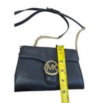 Michael Kors womens authentic Black Leather Saddle Crossbody Purse SKU8146 Photo 2