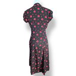 Modcloth  x Collectif Apple Print Midi Dress Black Red Heart Puff Sleeve Small Photo 6