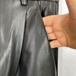 ZARA  high waisted pleated faux leather tapered leg pants size small Photo 2