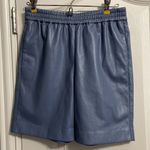 Babaton 💖 (Aritzia) Smith Vegan Leather Shorts in Dusty Blue Photo 1