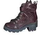 NWOT Sugar Womens Frannie Plum Crocodile Print Lace Up Combat Ankle Boots Purple Size 7.5 Photo 8