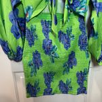 Free People  Mini Dress Cassie Dress Lime Blue Size S Summer Dress Photo 4