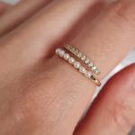 Boutique Gold Adjustable Pearl Ring Photo 0