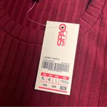 NWT Spao top Korean brand women’s ribbed shirt medium burgundy top stretch Red Size L Photo 7