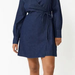 & Other Stories & OTHER STORIES Denim Wrap Mini Dress Blue Size 8 Photo 0