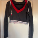 Tommy Hilfiger  Cropped V-Neck Hoodie Photo 0