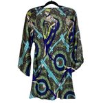 Rare Meghan LA Silk Art Deco Flapper Lady Print Stunning Bold Tunic Dress Size 6 Green Photo 1
