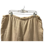 Eileen Fisher 100% Linen Natural Fibers Size Large Wide Leg Casual Pants Biege Photo 3