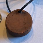 Vintage Terracotta Sun Tribal Pendant Black Cord Boho Necklace Photo 4