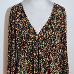 ASOS  Black Floral V-Neck Dress Size 14 Wedding Guest Dress Photo 3