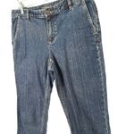 Liz Claiborne Jeans Women 8 Blue Cuffed Crop Mid Rise Straight Fit Denim Coastal Photo 1