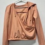 FLX XS Travel Leisure Hoodie Cropped Orange Coral Wrap Casual Athletic Photo 2