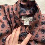 Vintage silk bomber jacket mauve pink foulard print polka dot zip up Size medium Photo 1