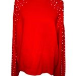 Blooming Jelly Red Lantern Sleeve Oversized Pullover Sweater w/Pearls Size Large Photo 2