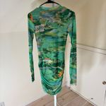 AFRM NWT Women's Mirza Ruched Acid Green Marbled Mini Dress Size XS Photo 2