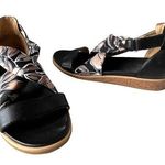 Naturalizer Ivette Cross Strap Womens Sandals Size 9.5M Black Fabric Cork Wedge Photo 0