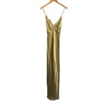 Reformation Maysen Silk Formal Maxi Dress Olive Oil Green NWT Photo 3