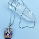 Angel & Rainbow Fluorite Sterling Silver Necklace Popcorn Chain Silver Photo 0