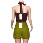 Sézane  Selin Quilted Shorts, Olive Green, FR36/US4 Photo 11