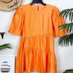 Moon River Bubble Sleeve Tiered Mini Dress in Orange Photo 2