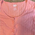 SO  Women's Peach Lace-Up Crop Top Photo 1