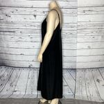 Cacique  Size 18/20 Black Velvet Adjustable Strap w/ Rhinestone Night Gown Dress Photo 2