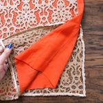 Robert Rodriguez • silk & lace shift dress orange chiffon beige tan sleeveless Photo 8