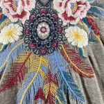 Johnny Was Womens Brown Darielle Embroidered Top Medium Flute Sleeve Boho Unique Photo 13