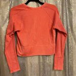 Aerie  OFFLINE Orange Seamless Cable Knit Crewneck Cropped Long Sleeve XL Photo 1