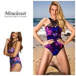 MiracleSuit New.  purple floral strappy swimsuit. Size 8. MSRP $169 Photo 1