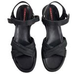 Prada  Black Crisscross Nylon Platform Sandal Sz EU 39 US 9 Chunky‎ Y2K Vintage Photo 1