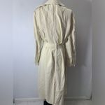 ZARA  Cotton Long Trench Coat Belted Cream White size L 8197 734 Photo 7